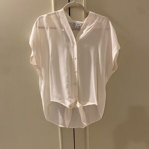 Tommy Bahama Cream Tie-Front Blouse